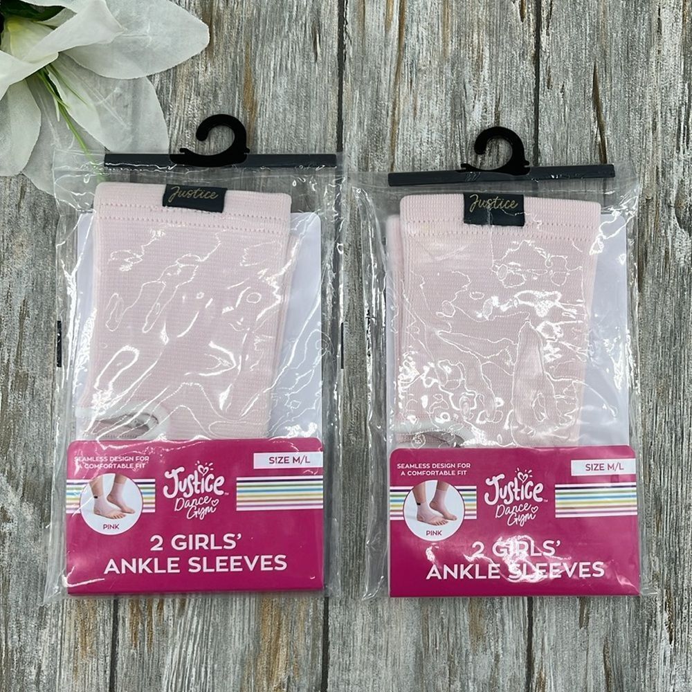 Justice Girls Dance Gym Ankle Sleeves 2, 2-Packs Size M/L
